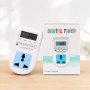 AL-06 Digital Timer Socket 10A 220V AC | Energy Saving Programmable Timer Plug | 16 ON/OFF Programs Per Day | Clock Time Based Automatic Timer Switch | Rechargeable Battery Backup