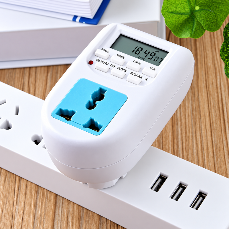 AL-06 Digital Timer Socket 10A 220V AC | Energy Saving Programmable Timer Plug | 16 ON/OFF Programs Per Day | Clock Time Based Automatic Timer Switch | Rechargeable Battery Backup