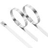 SS304 Stainless Steel Cable Tie Ball Lock Type Zip Wire Organizer Standard Quality Flexible Self Locking Tie SS Flexible Straps Cable Tie (6",8",10",12" Inch Combo)
