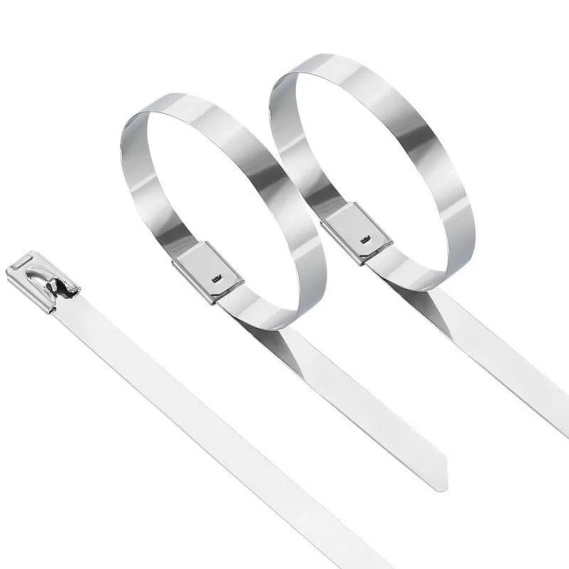 SS304 Stainless Steel Cable Tie Ball Lock Type Zip Wire Organizer Standard Quality Flexible Self Locking Tie SS Flexible Straps Cable Tie (6",8",10",12" Inch Combo)