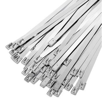 SS304 Stainless Steel Cable Tie Ball Lock Type Zip Wire Organizer Standard Quality Flexible Self Locking Tie SS Flexible Straps Cable Tie (6",8",10",12" Inch Combo)