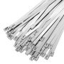 SS304 Stainless Steel Cable Tie Ball Lock Type Zip Wire Organizer Standard Quality Flexible Self Locking Tie SS Flexible Straps Cable Tie (6",8",10",12" Inch Combo)