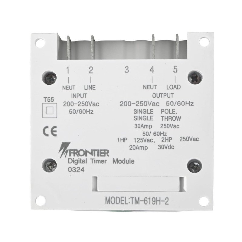 TM619H-2 Digital Timer Switch 30A 220-250V AC, 18 ON/OFF Programs, Weekly & Countdown Timer, LCD Display, CR2032 Battery Backup