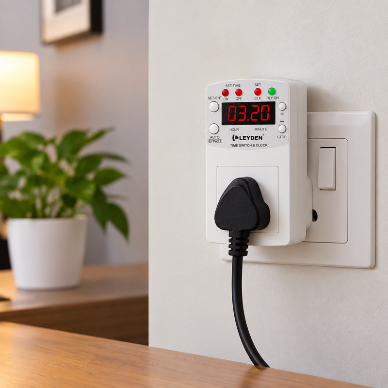 TP-CLK 16A 220V AC Digital Real Time Clock Timer Plug Socket |Automatic ON Off Plug with 10 Programs Per Day | Heavy Duty Timer for Light, Water Pump, Motor, AC, Geyser