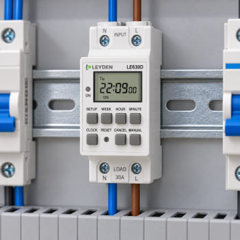 LE630D Digital Timer Switch, 30A 220VAC 20 ON/OFF Programs Daily & Weekly with 1-Second Interval Cyclic & Delay Function (1s–24h) Rechargeable Battery Backup for Lights, Motors, Fans, Heaters, Irrigation & Fogger