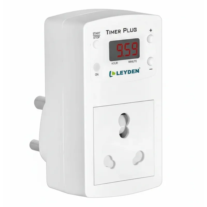 TP-PLG 16A 220VAC, 16A, Digital Coundown Automatic Off Plug Socket 1 Minute to 9 Hour 45 Minutes for Waterpump, Motor, AC, E-Bike, Gyser, Heater