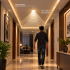 LS-LDN4T 220-240VAC, 1200W (Incandescent), 300W (LED Load) Microwave Motion Sensor Detector Occupancy Motion Detector Small Sq Shape (Plastic, White) 1 Year Warranty